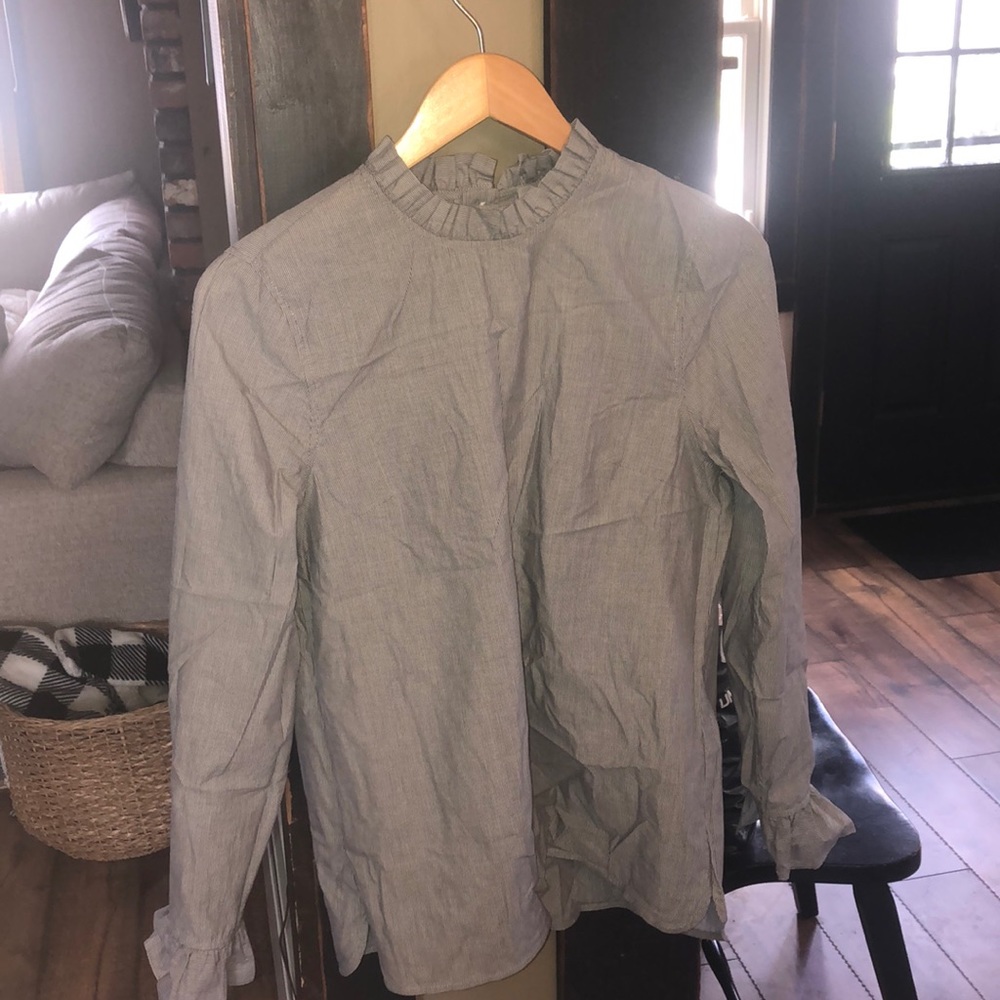 Gray pinstripe blouse